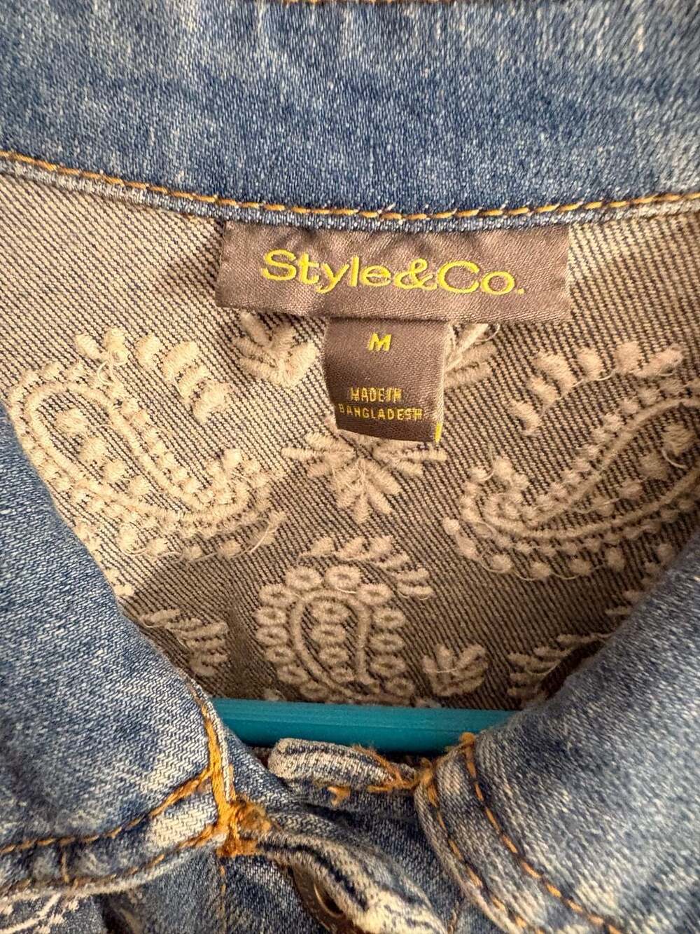 Style & Co. Denim paisley jacket